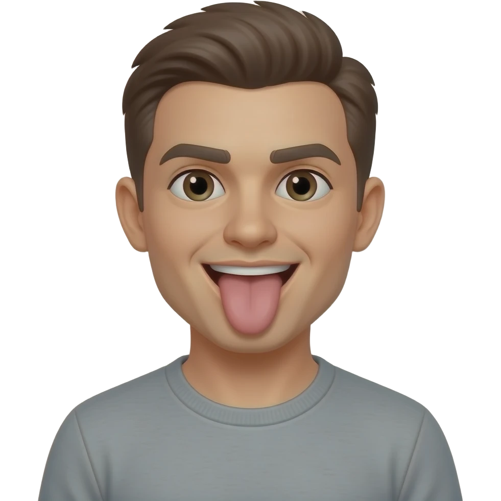 Emoji squeezing neck, tongue out emoji
