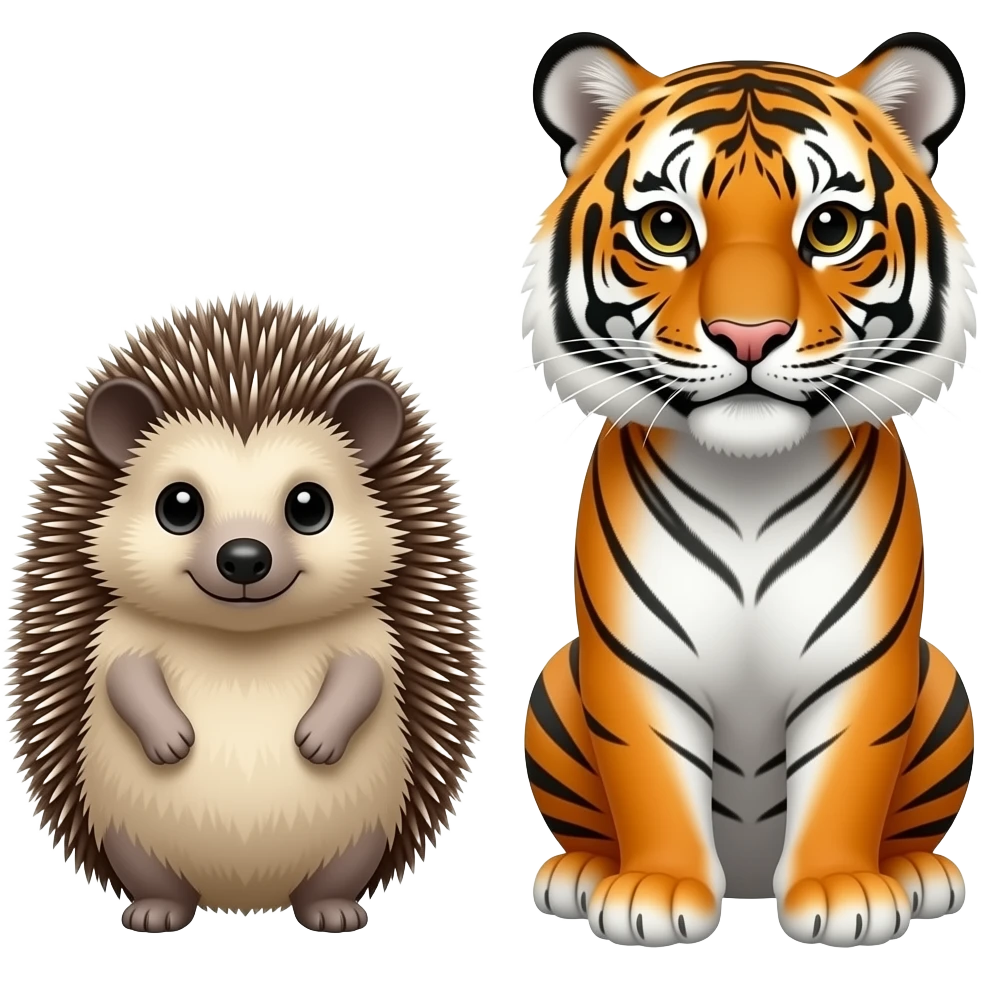 Hedgehog and tiger emoji