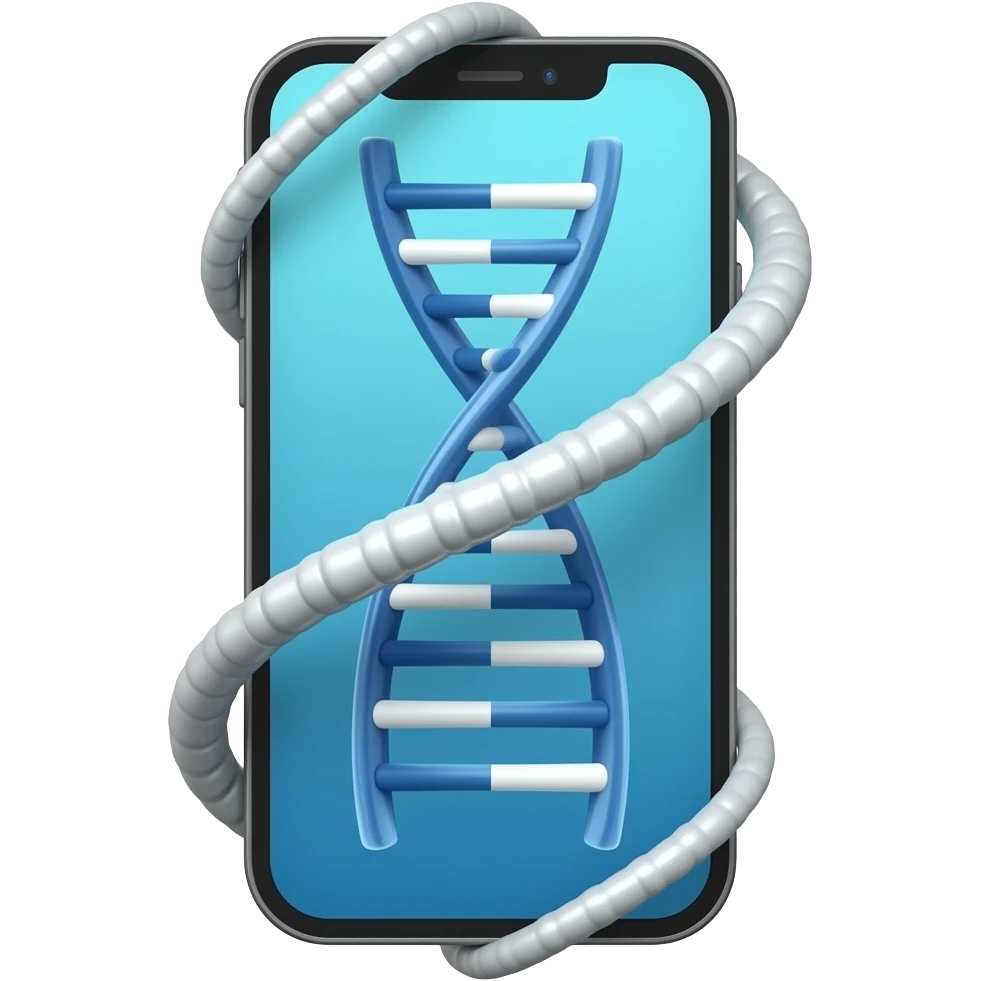 Fusion of "Smartphone" and "Evolution", glossy 3D emoji style. emoji