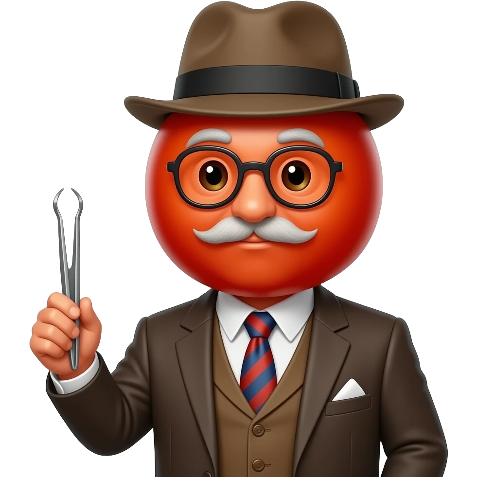 сеньор томат в костюме тройка с пинцне и в шляпе emoji