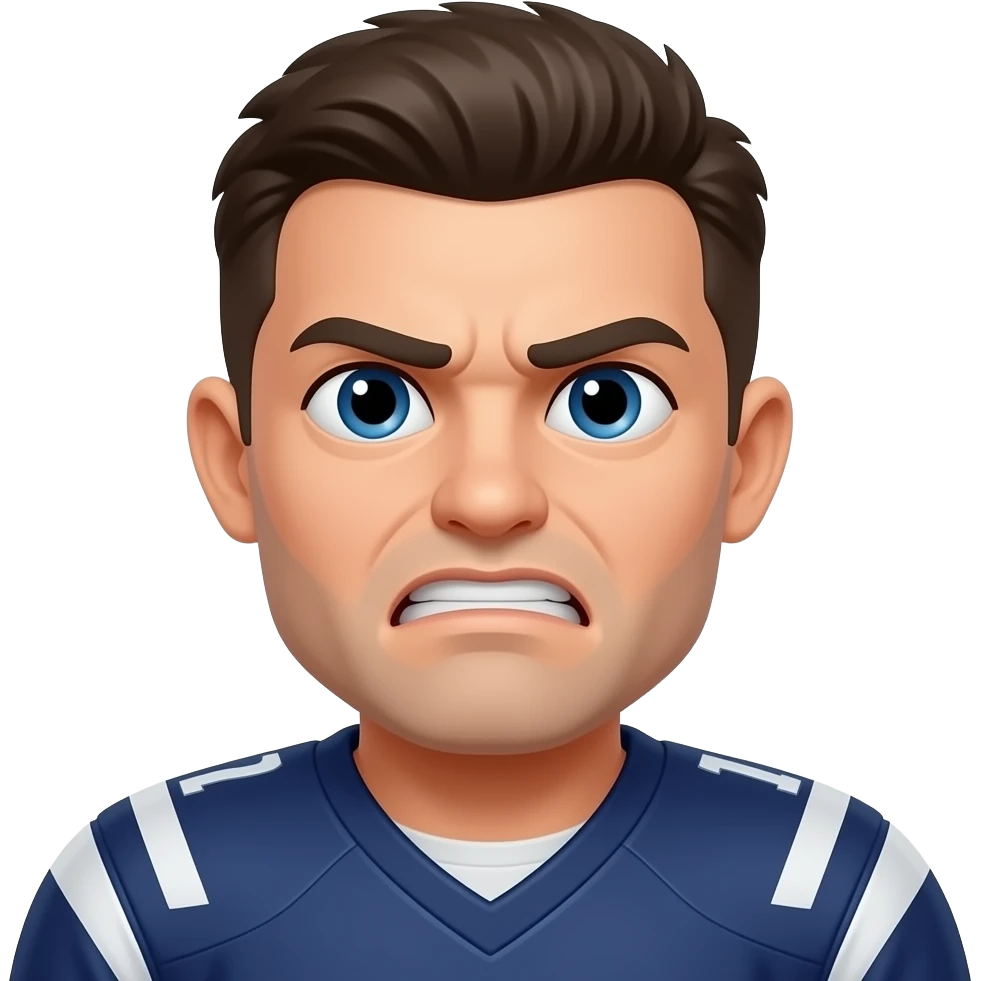 crea un emoji de un jugador de americano con cara de disgusto emoji