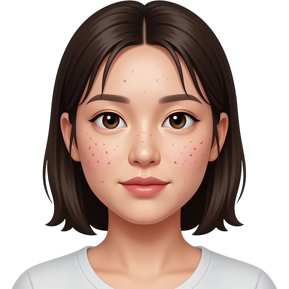 여드름난  한국 여자 여자 emoji