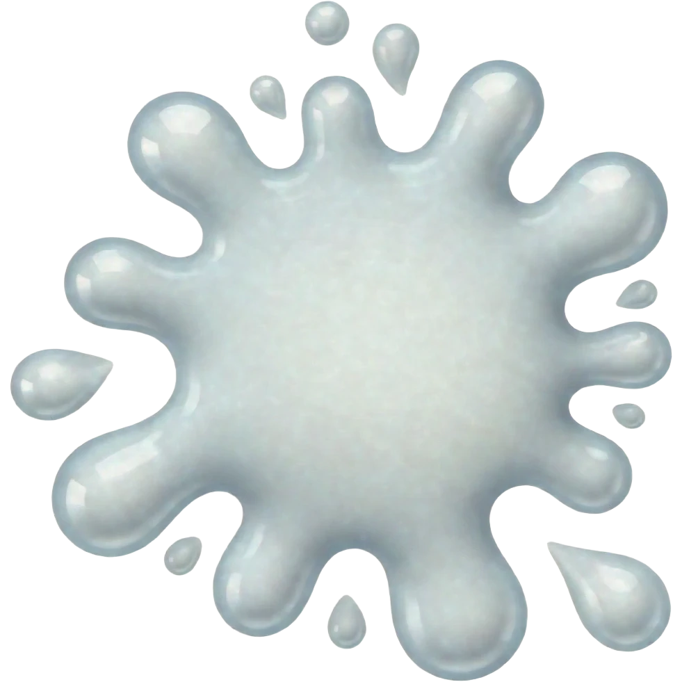 a Shot of splat with drops of glossy transparent milky jelly emoji