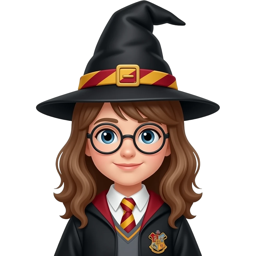 a medium shot of wizard of hogwarts with hat emoji
