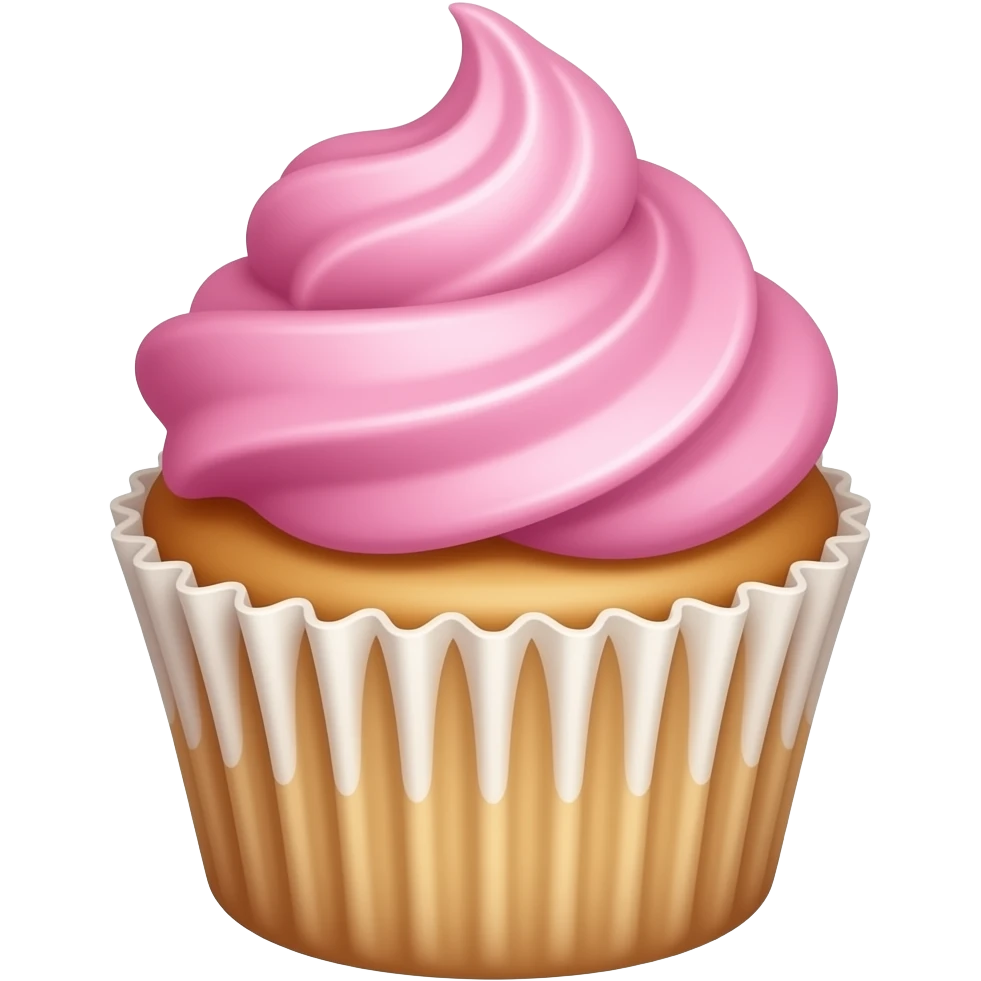 Cupcake with pink icing emoji