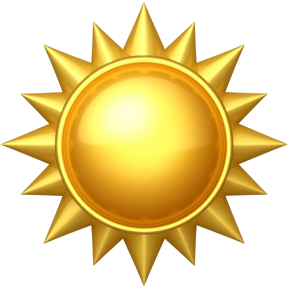 زخرفة شمس ذهبية emoji