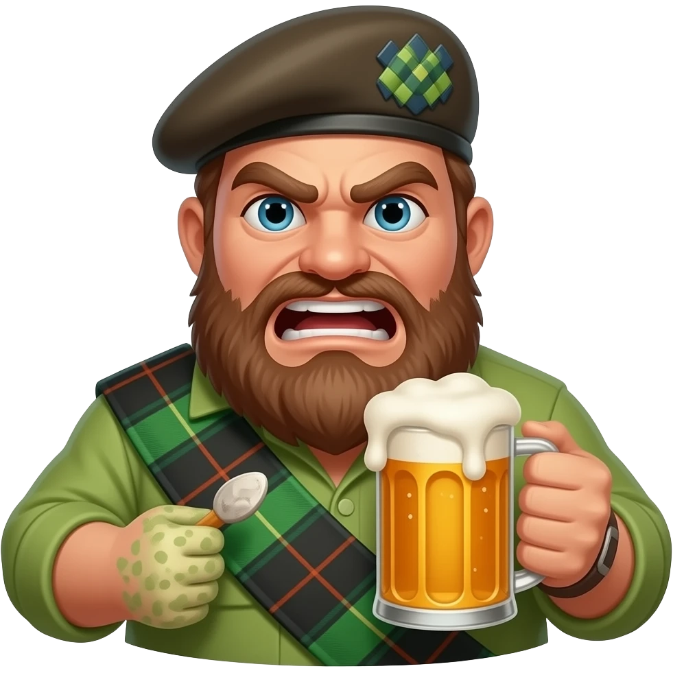 1. Big Rab After 8 Pints    Aggressive drunk Scottish pub character. emoji
