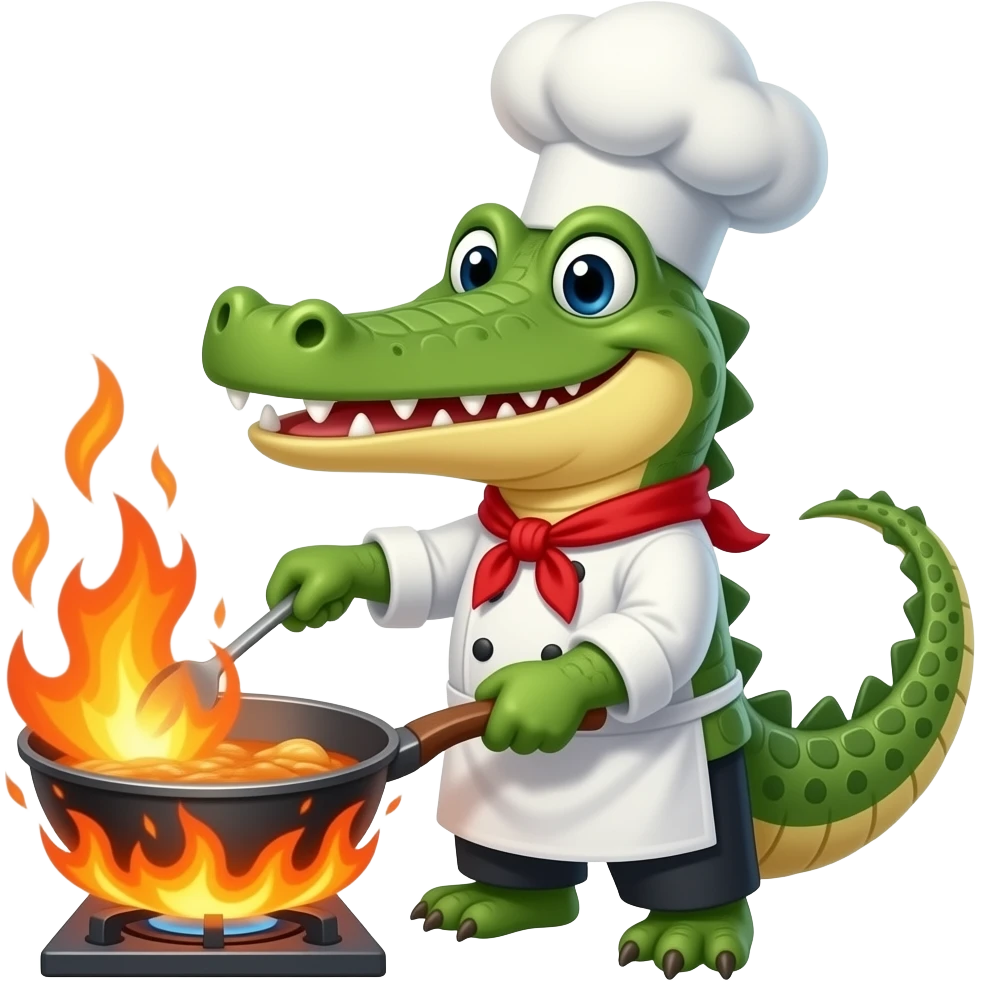 🐊🧑🏼‍🍳🔥 emoji