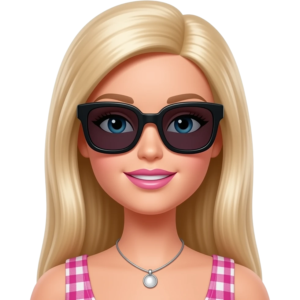 barbie w large square black sunglasses black sunglasses emoji