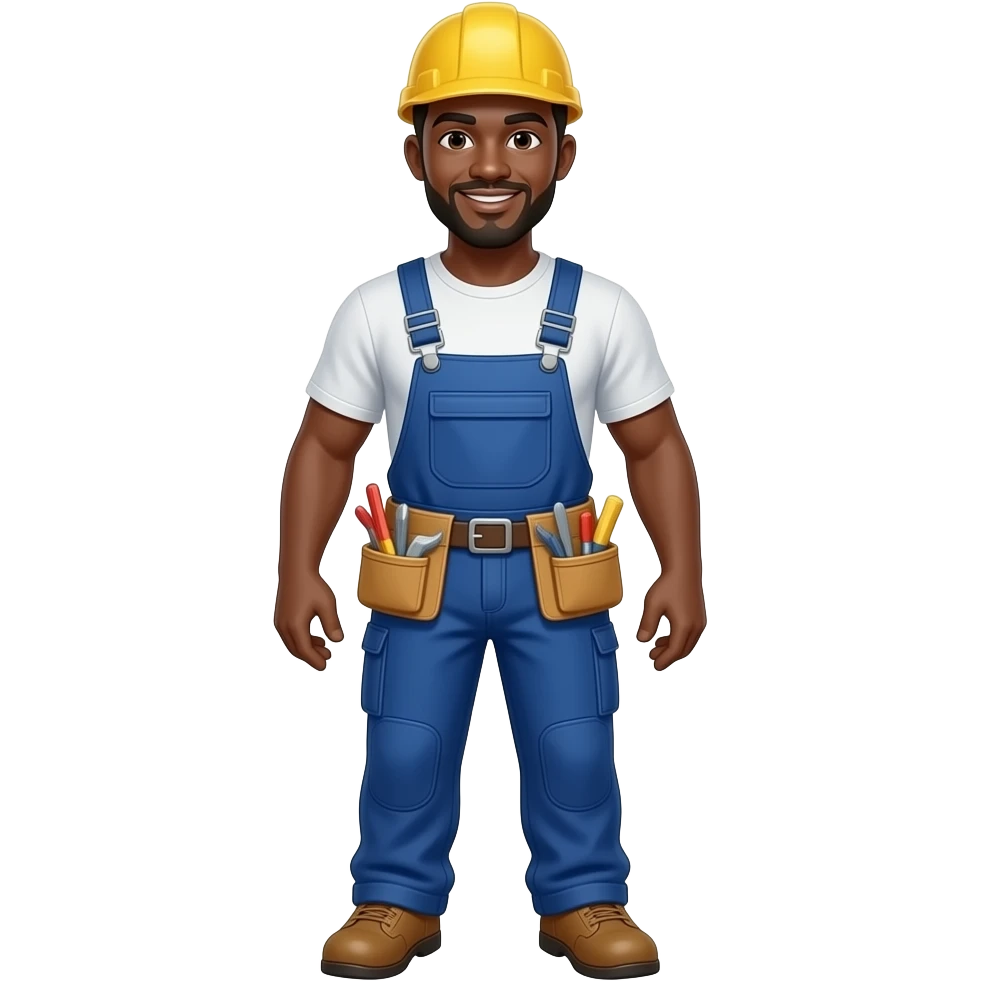 Full body Buff black man who is a roofer emoji