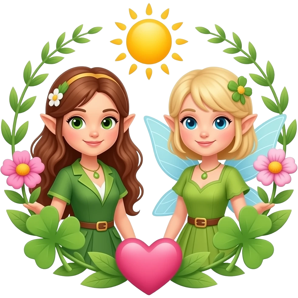 🌼💗🧝🏻‍♀️🧚🏻‍♀️🌞🍀 emoji