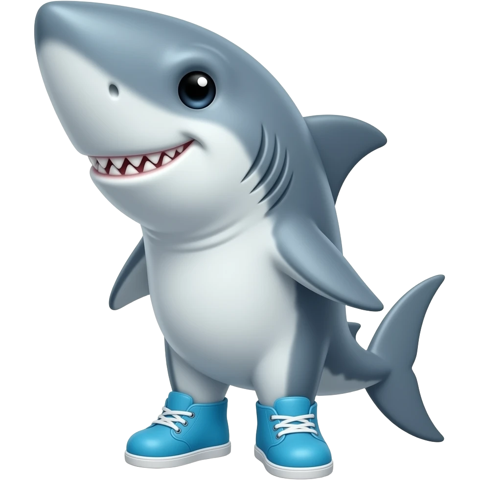 Shark with blue shoes emoji