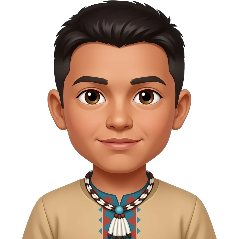 Native American young boy with short hair emoji