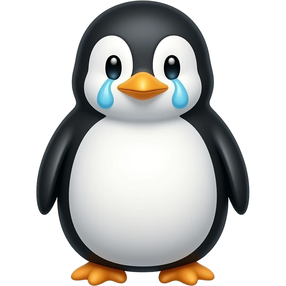 Sad penguin very sad emoji
