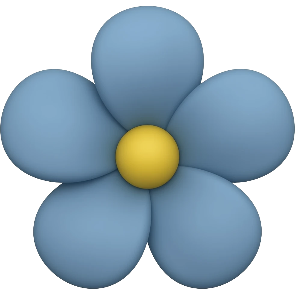 light navy colored flower emoji