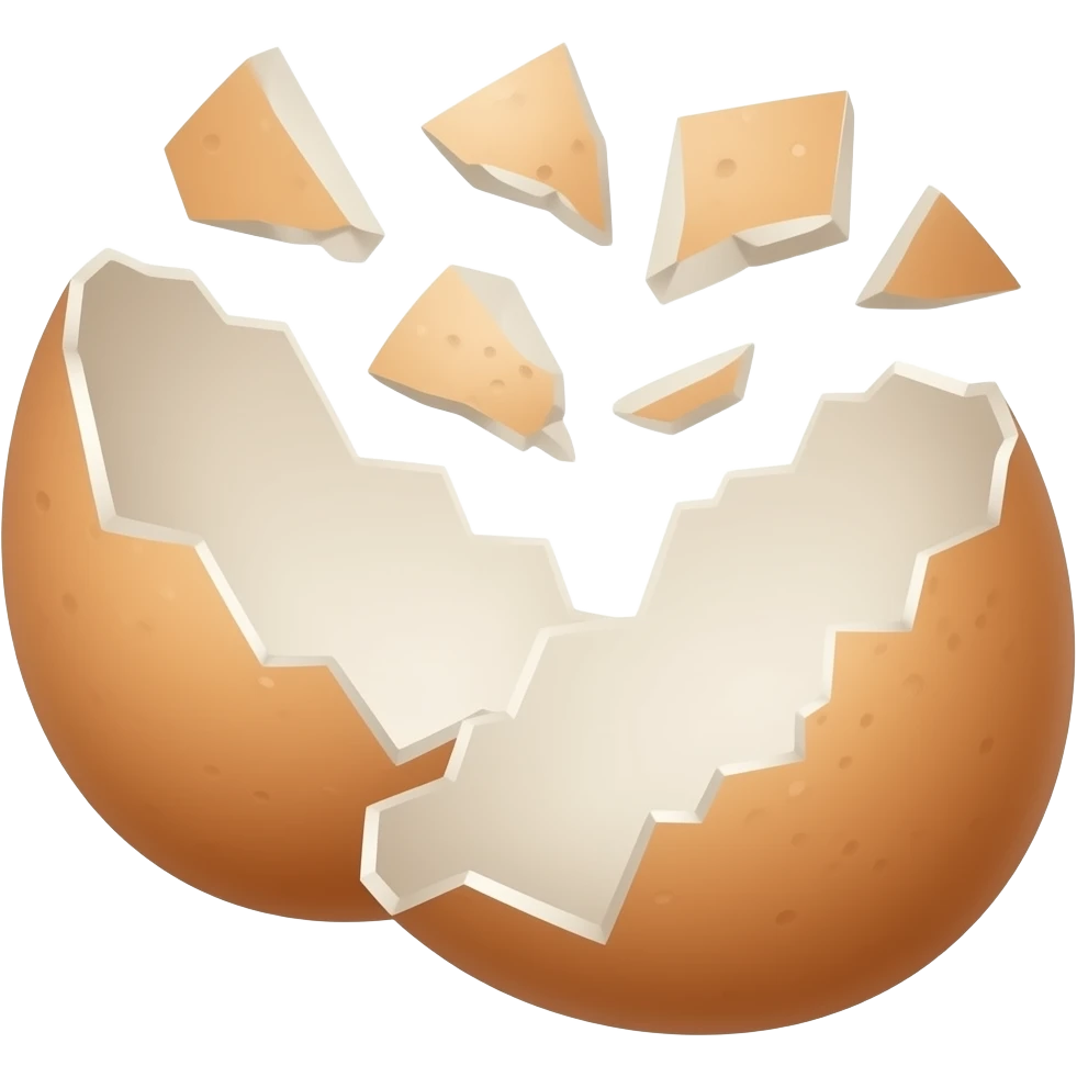 shattered eggshells, mostly shells emoji