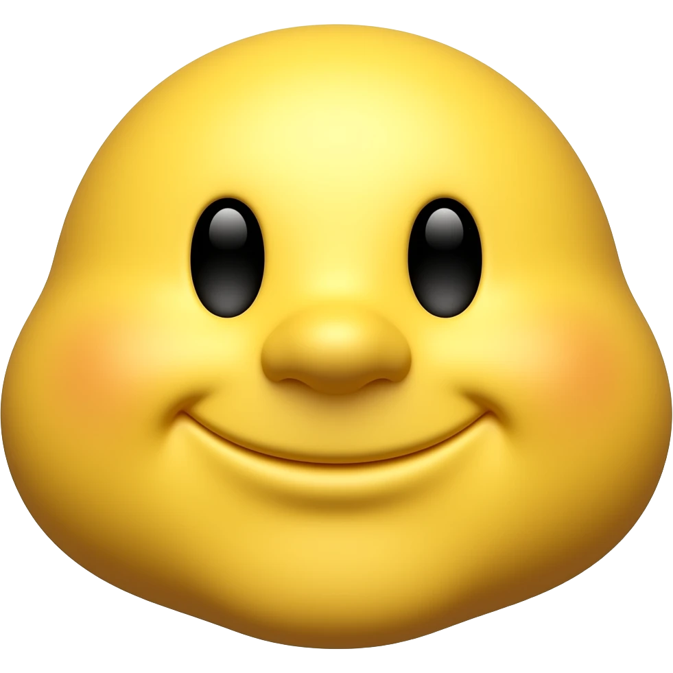 очень толстый со вторым подбородком улыбающийся желтый смайлик emoji