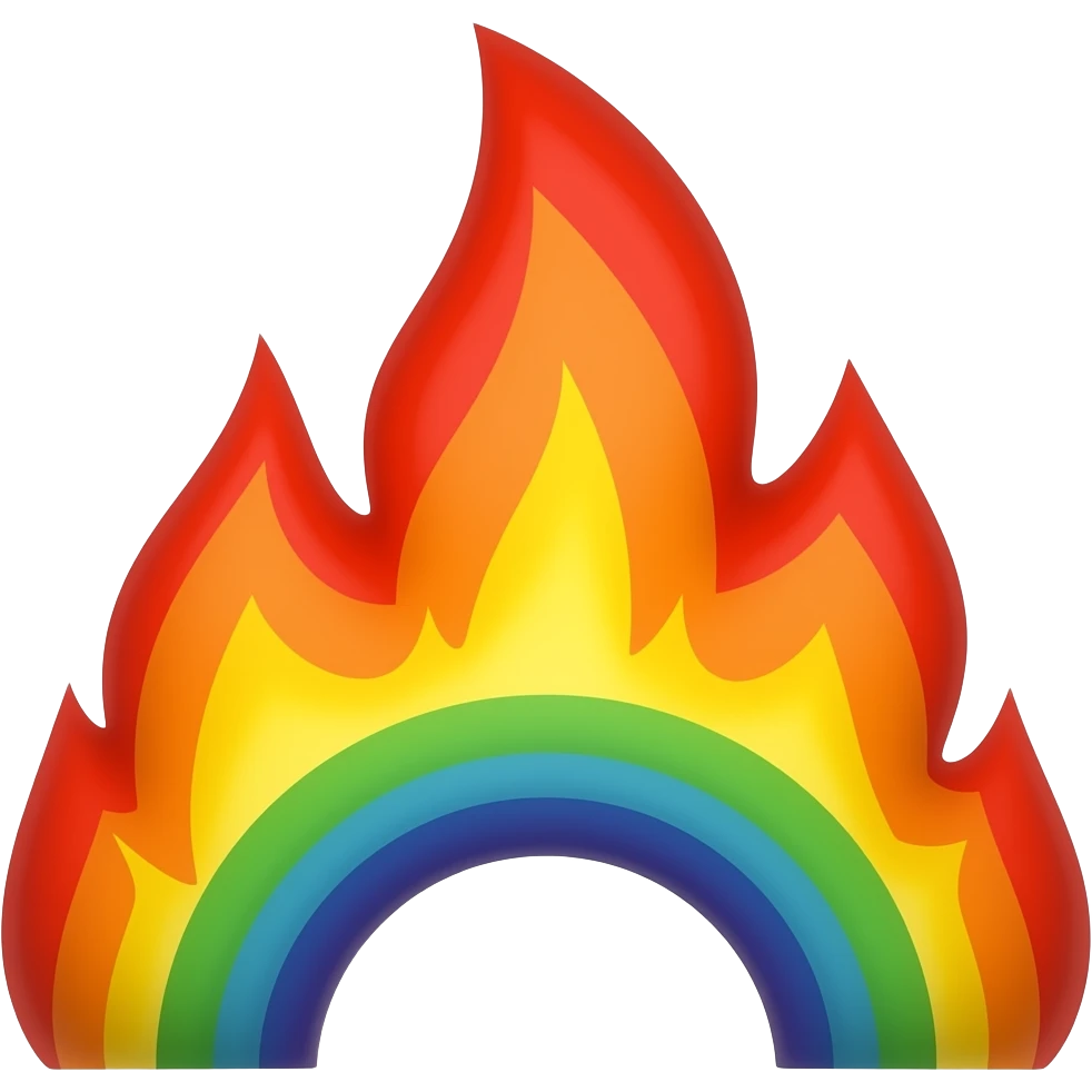 Rainbow fire emoji