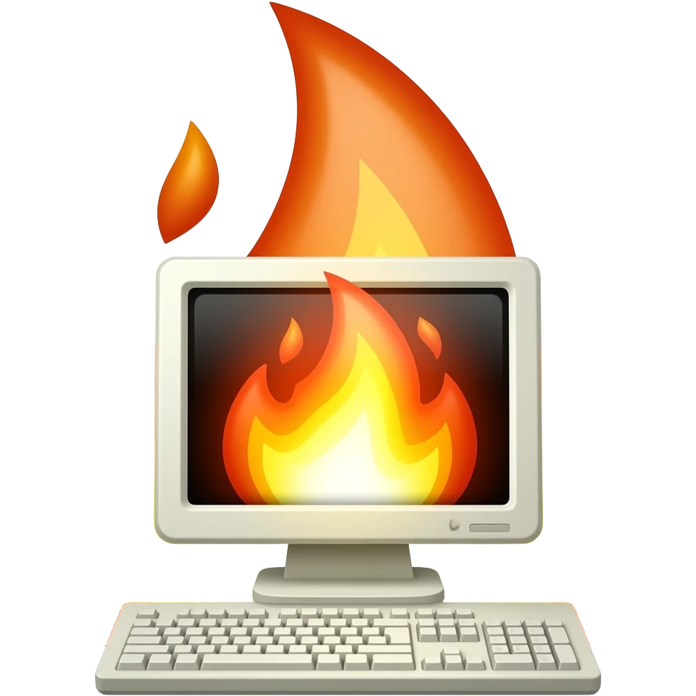 computer fire emoji