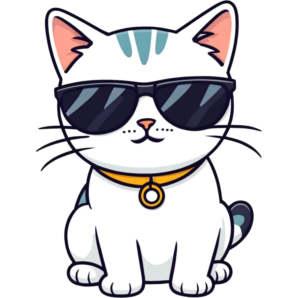 Cat with sunglasses emoji
