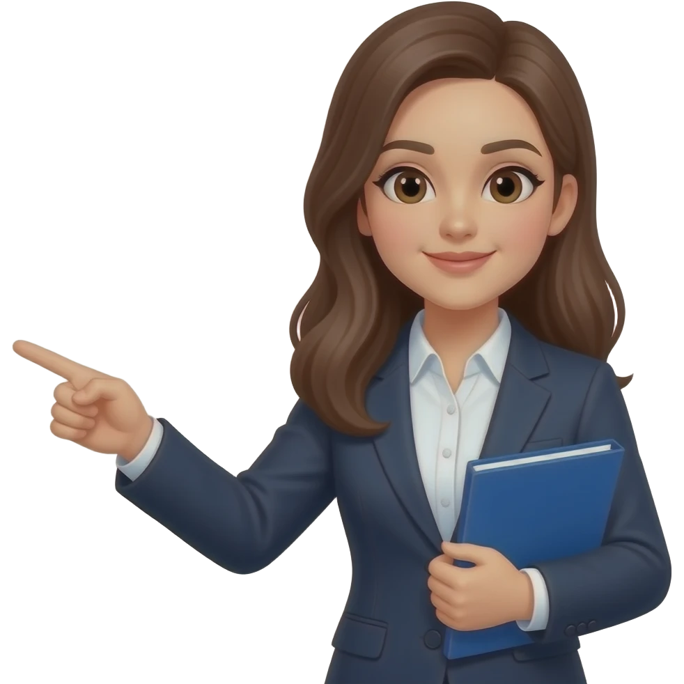 안내하는 젊은 여성 직장인. 앞모습으로 만들어줘 emoji