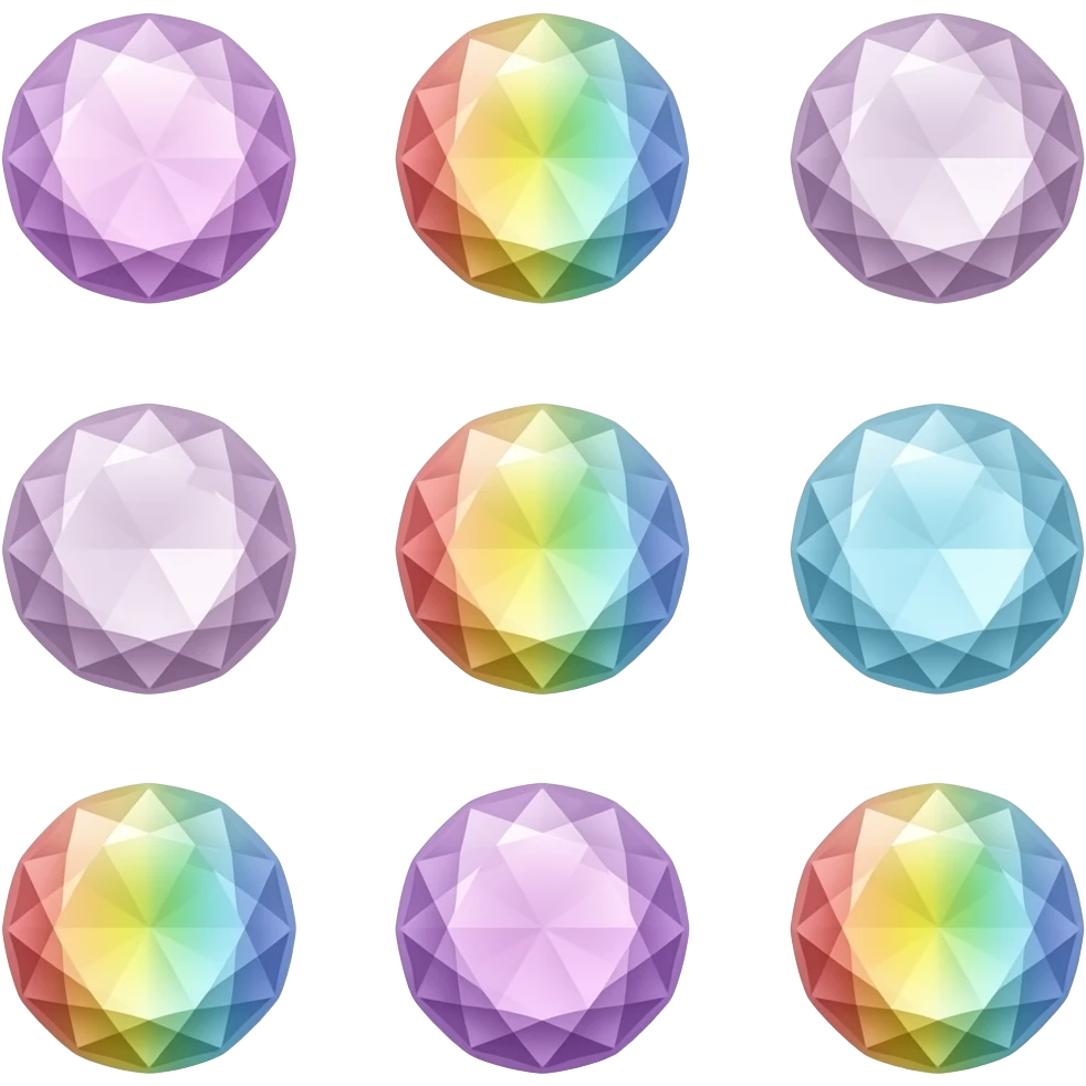 Rainbow gems pastel emoji