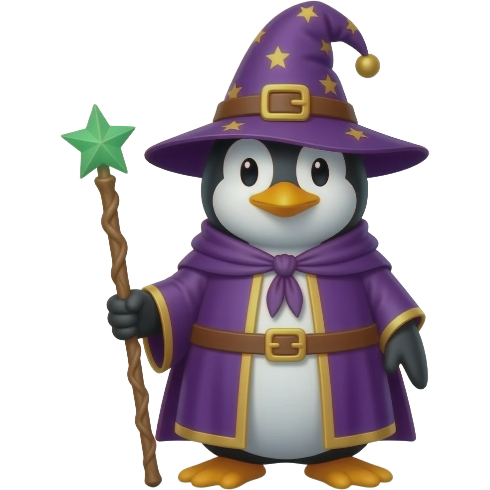 Penguin Wizard emoji