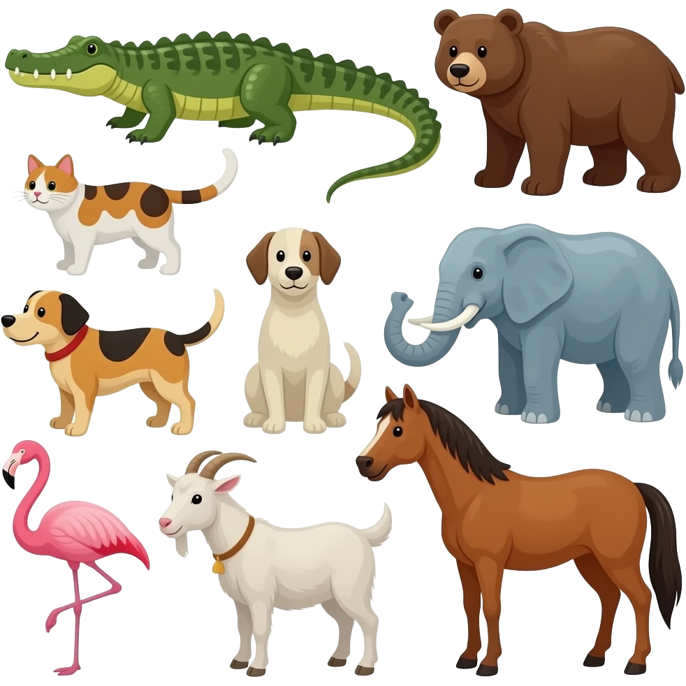 🐊🐻🐱🐕🐘🦩🐐🐴 emoji