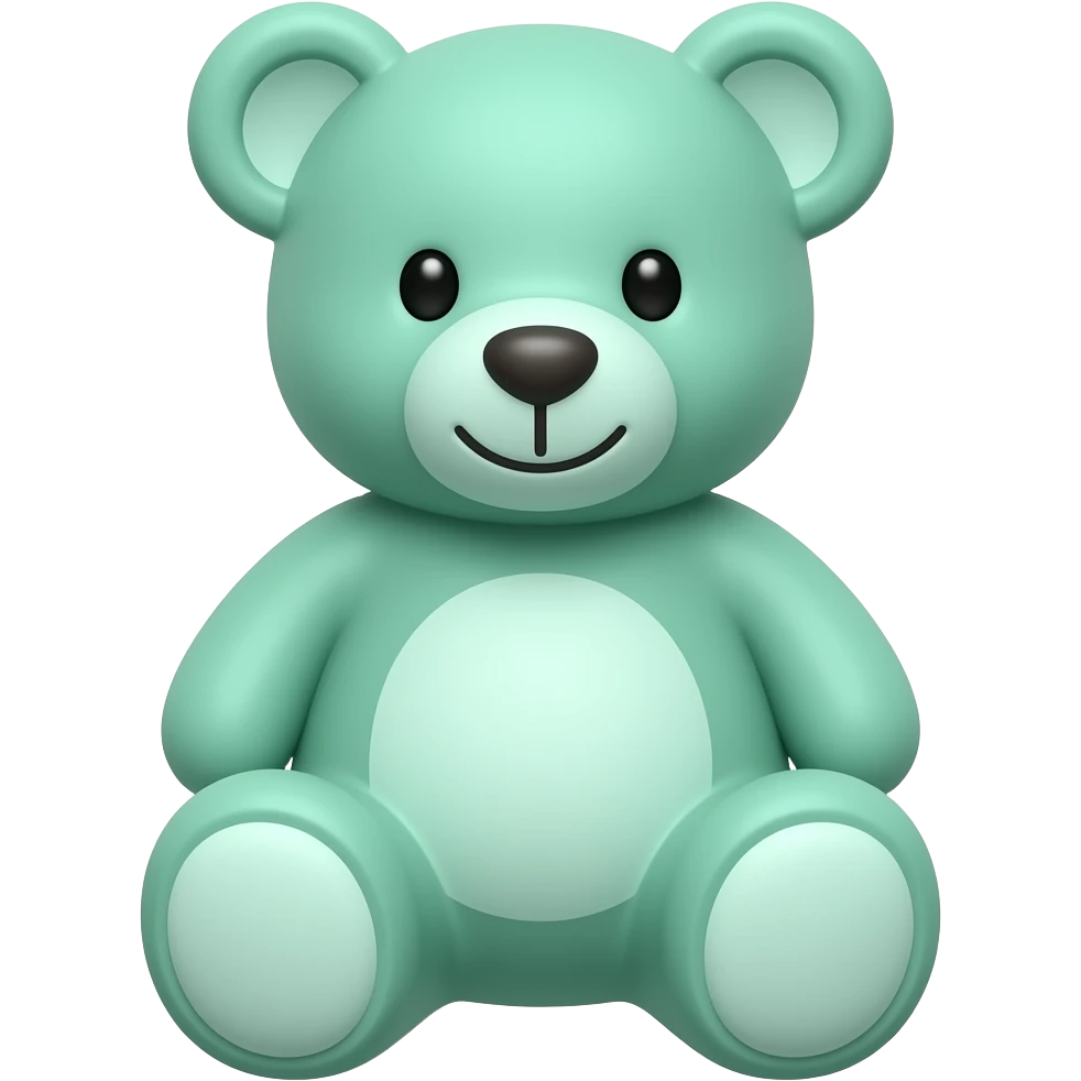Mint teddy bear emoji