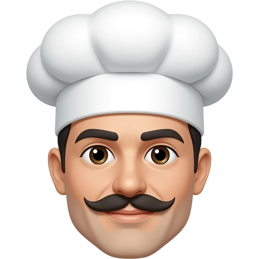 Повар с белой поварской шляпой повара с усами emoji