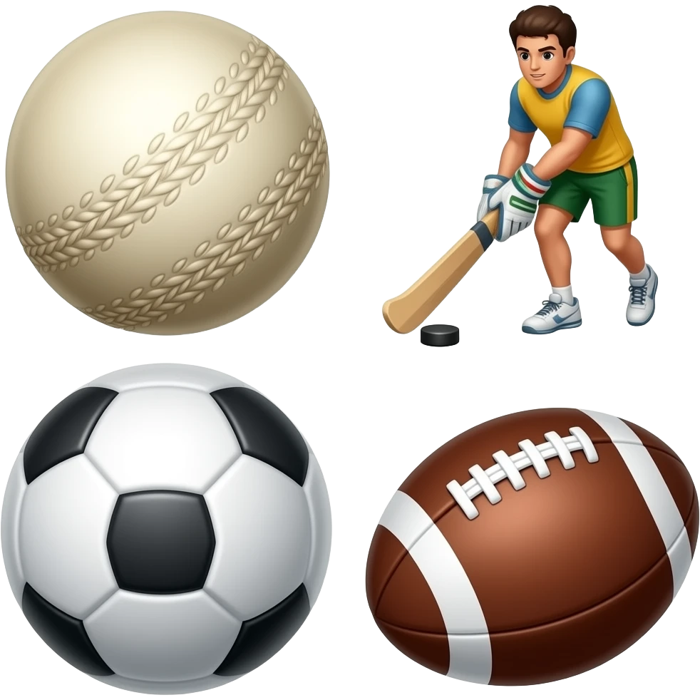 क्रिकेट  कबड्डी  हॉकी  फुटबॉल emoji