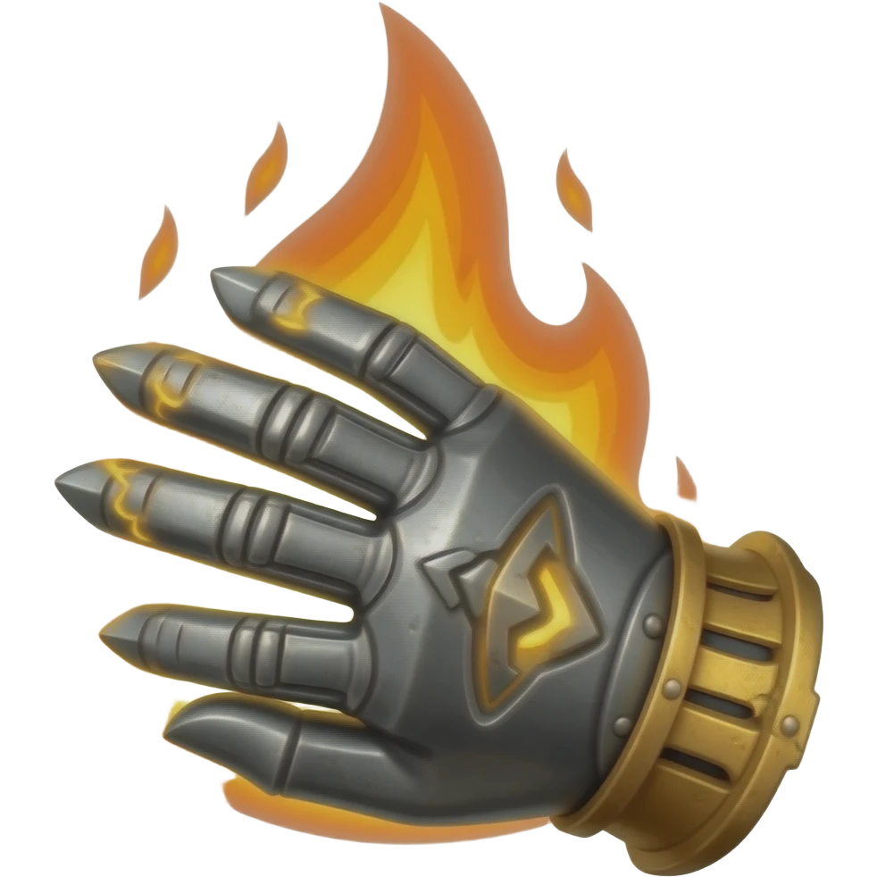 iron gauntlet on fire emoji