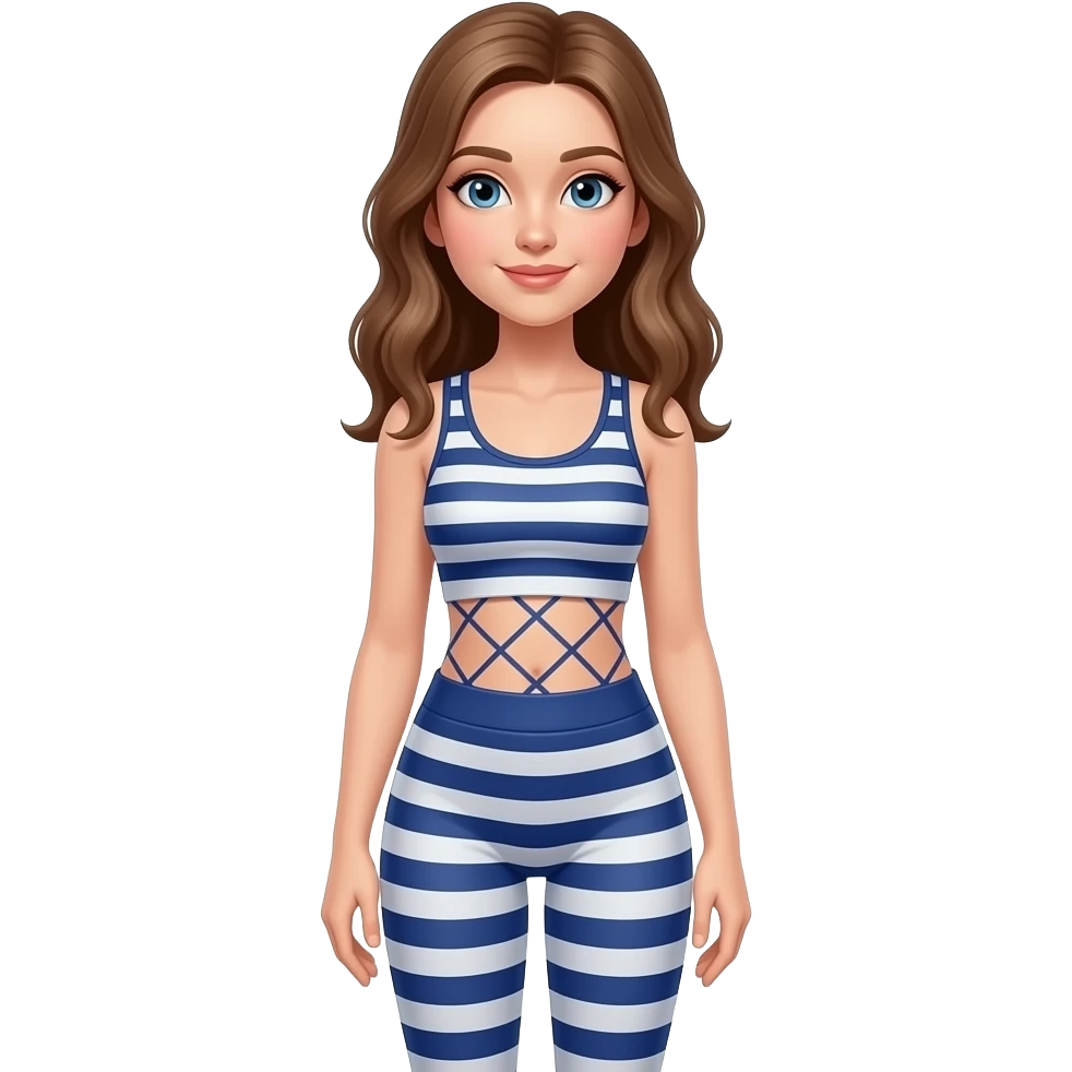 Femme 18 ans legging  belly stuffing en rayée emoji