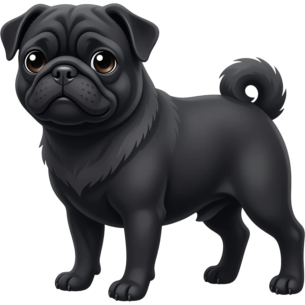 Black pug emoji