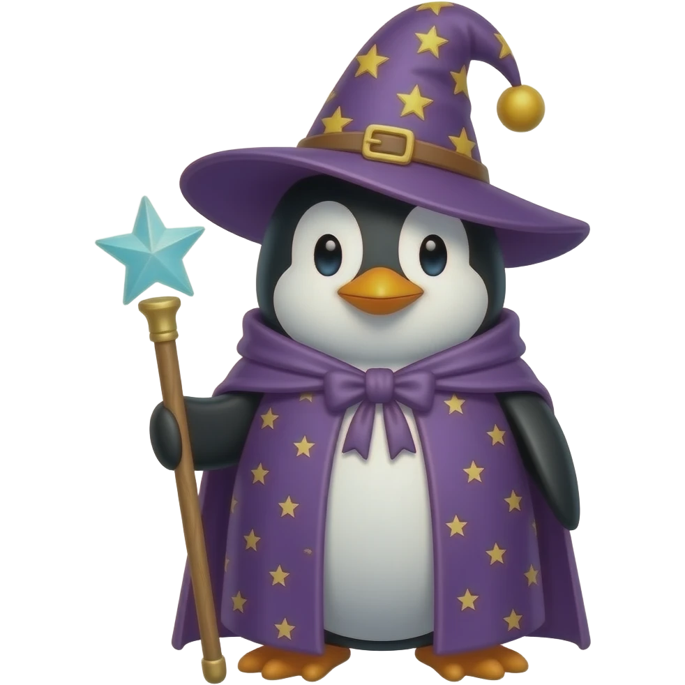 Penguin Wizard emoji