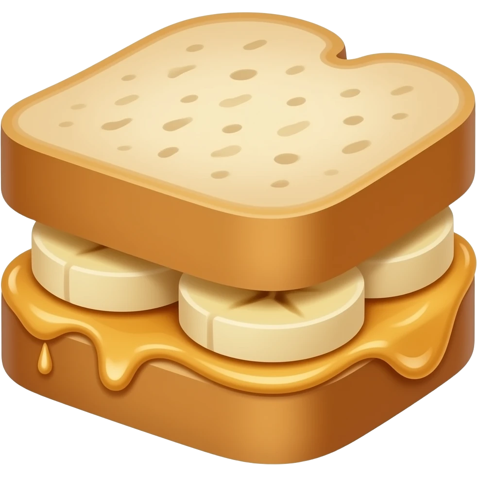Peanut butter, banana and honey sandwich emoji