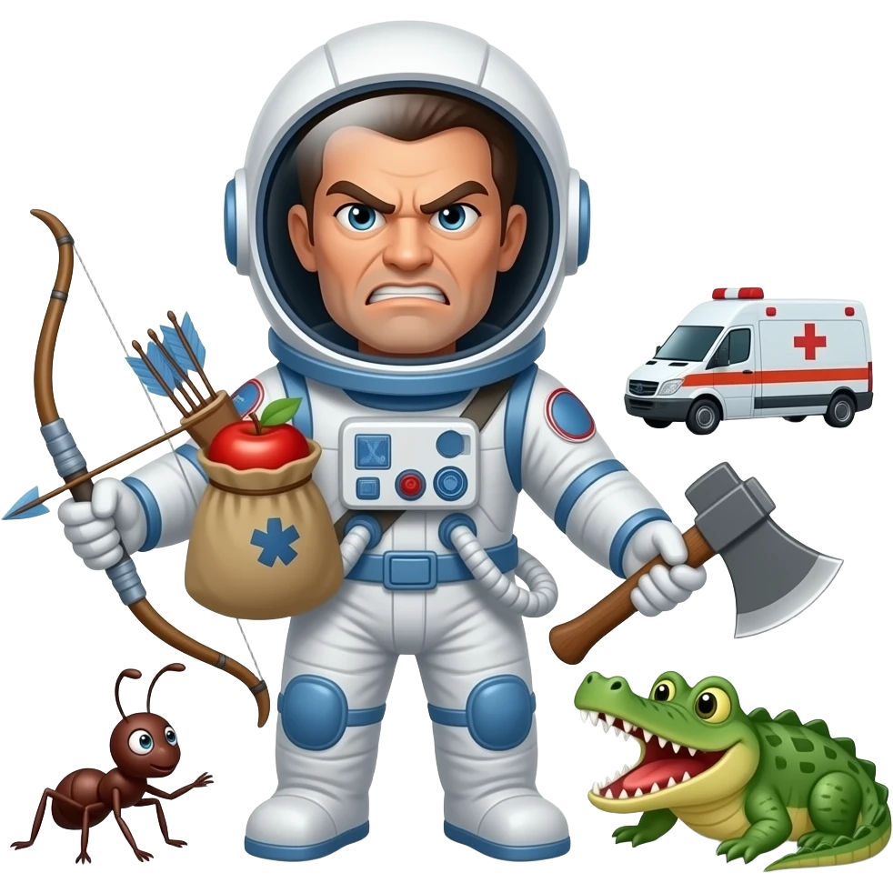 Aa 🐜🐊🏹🚑🧑‍🚀🪓🍎🫎😡 emoji