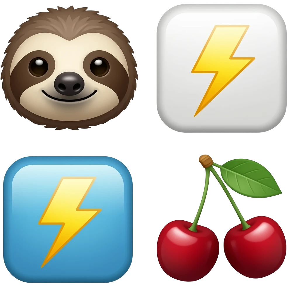 🦥⚡🔳⚡🍒 emoji