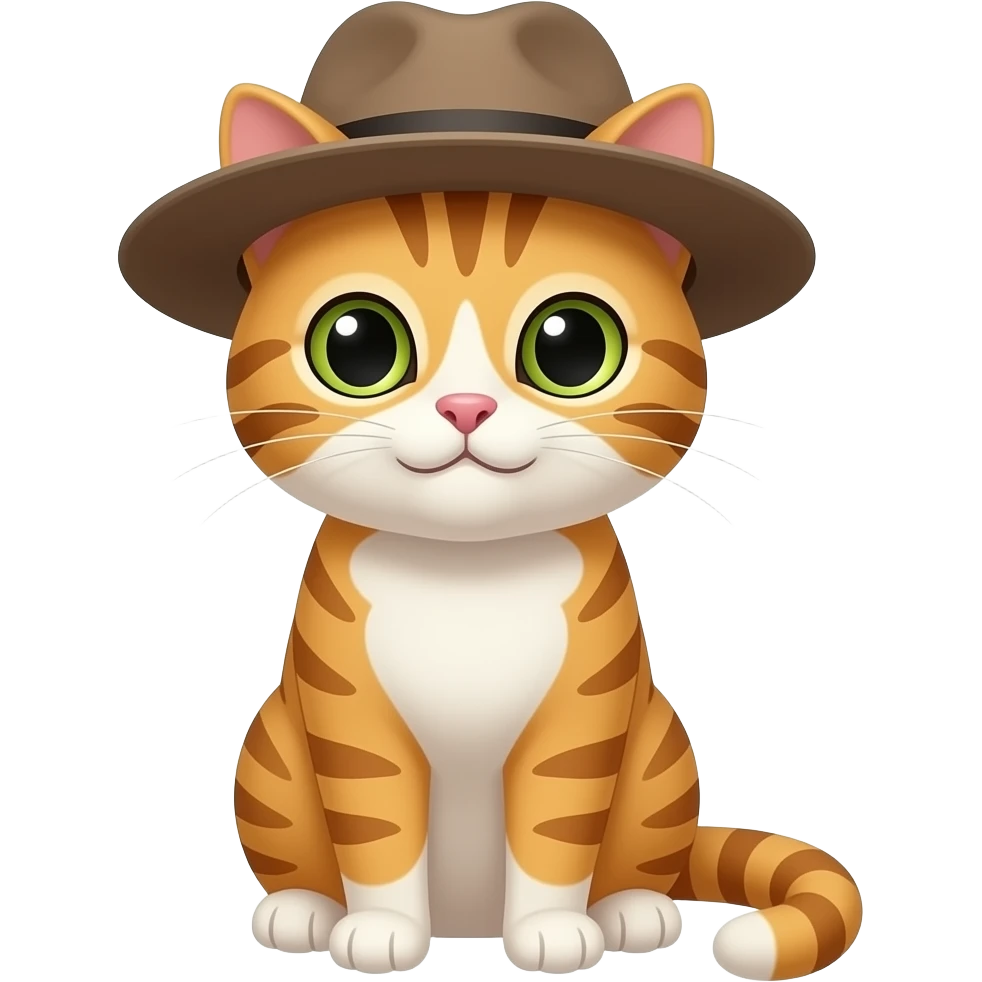 un cato con sombredo y feIis emoji