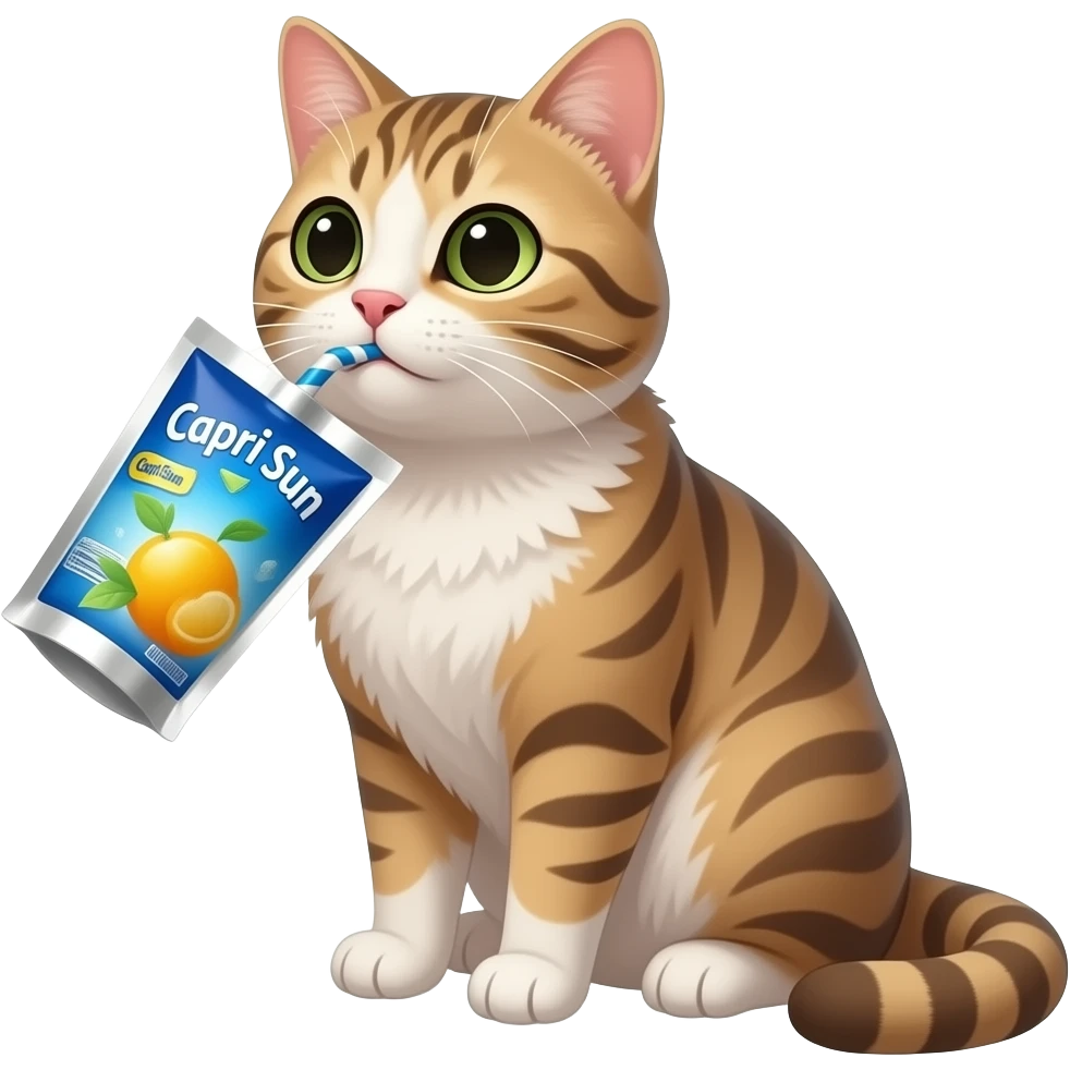 do one of a cat drinking a capri sun drink emoji