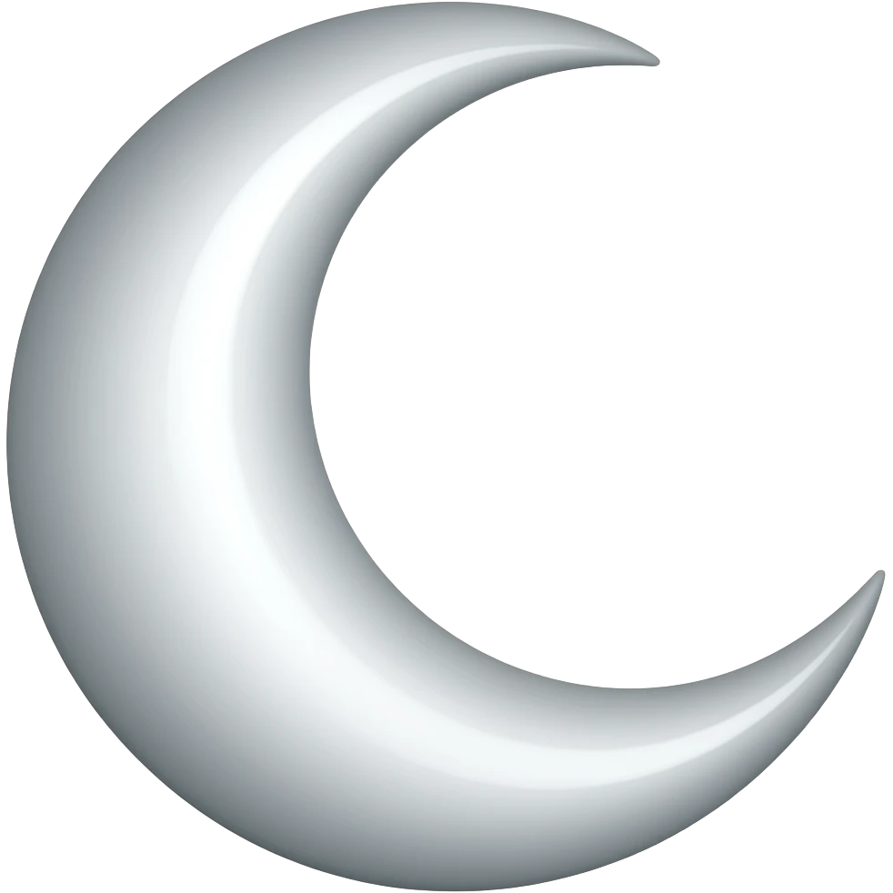 Create high-quality glossy emojis with a vibrant modern style.Make the emojis look premium, shiny, and eye-catching with bright highlights, smooth gradients, soft reflections, and glowing details. half moon emoji emoji