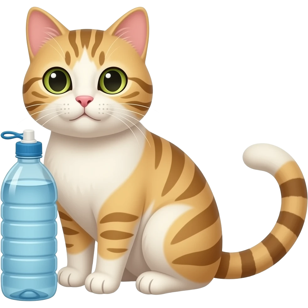 make a cat water bottle emoji