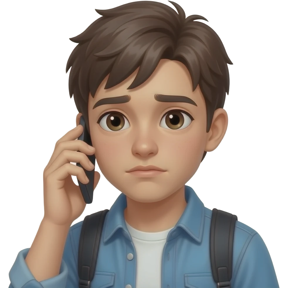грустный Подросток разговаривает по телефону emoji