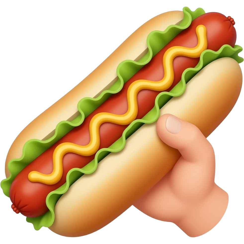一只手握住热狗 emoji