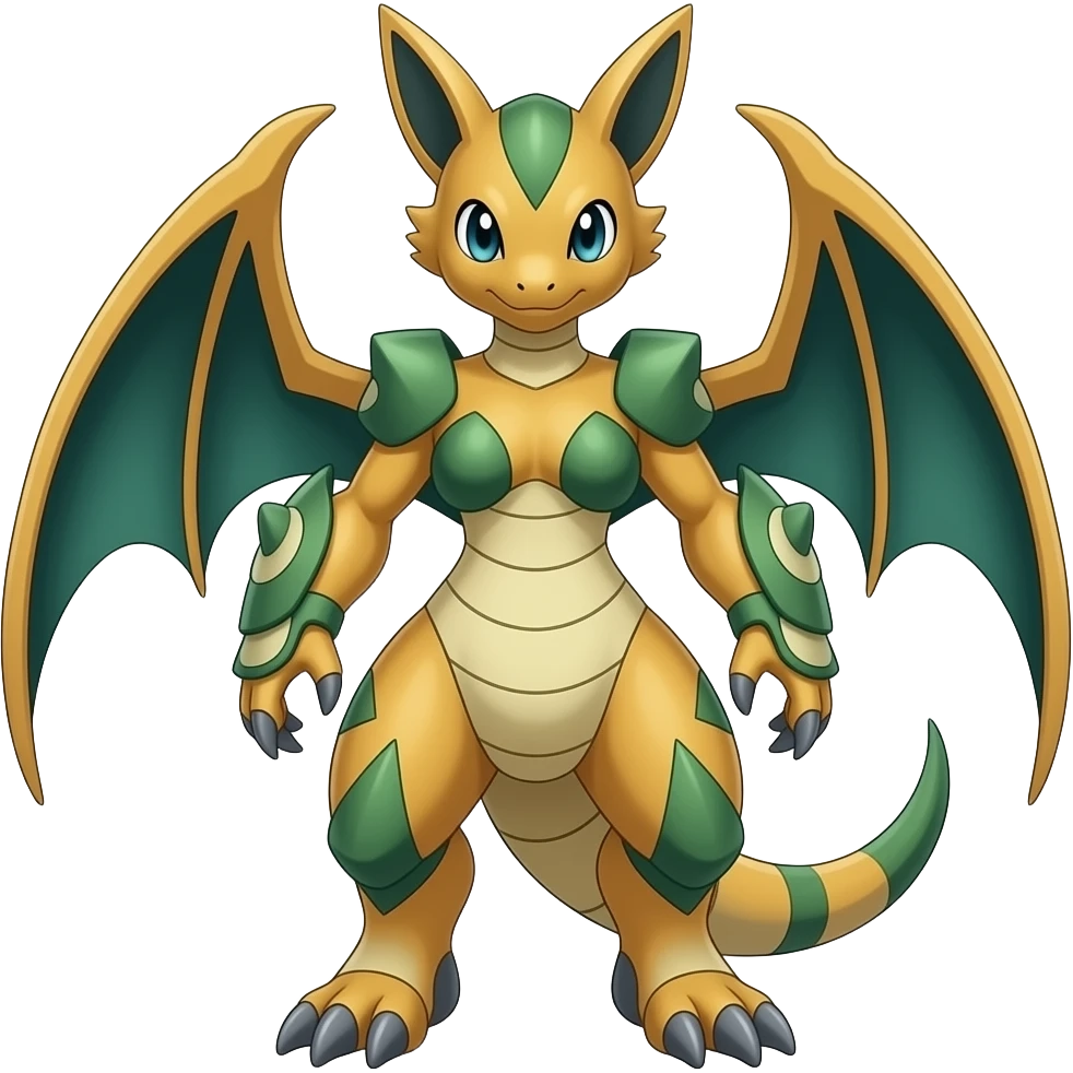 Genesect-Flygon-Treecko-Exveemon-Fakémon-hybrid, full body emoji