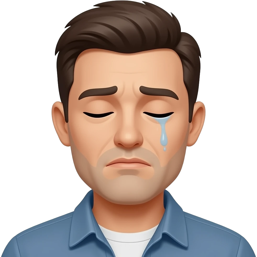 бедный мужчина с закрытыми глазами emoji