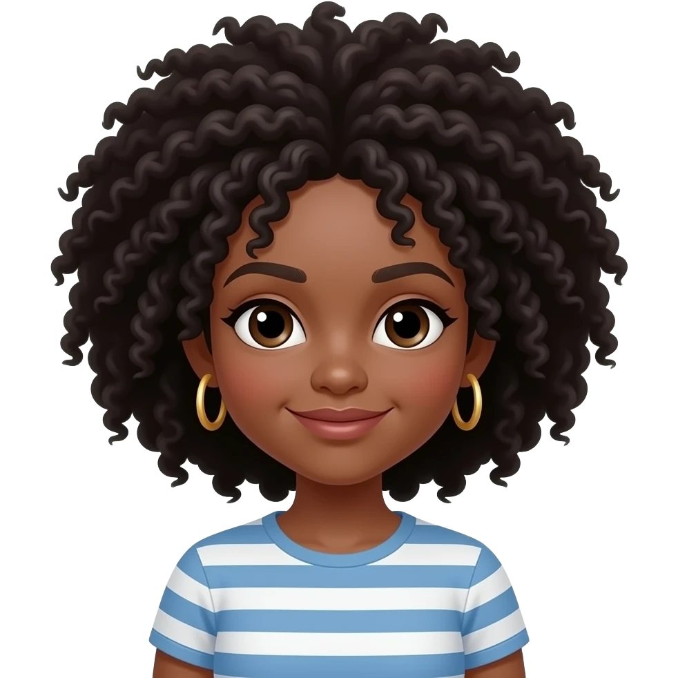 Black girl with Afro emoji