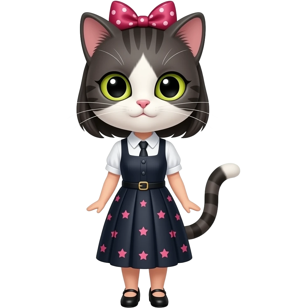 Coquette girl cat emoji