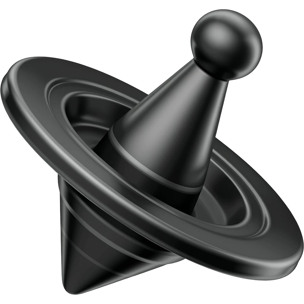 Objeto Pião preto emoji