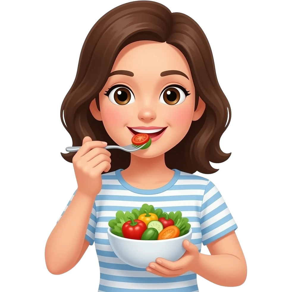 women eat vegetables emoji